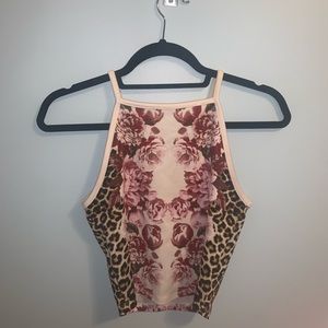Floral Cheetah crop top